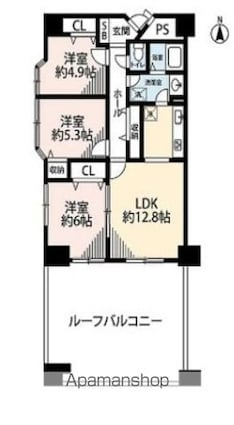 タウンシップ豊玉[3LDK/71.77m2]の間取図