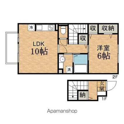 メルヴィーユ[1LDK/47.61m2]の間取図