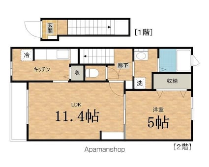 プレシャス１９[1LDK/42.28m2]の間取図