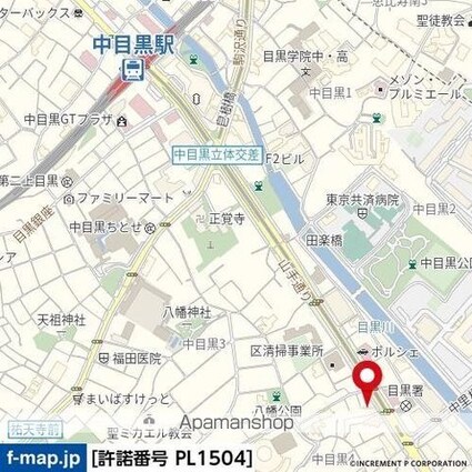 クレッセント中目黒[1DK/32.26m2]の配置図