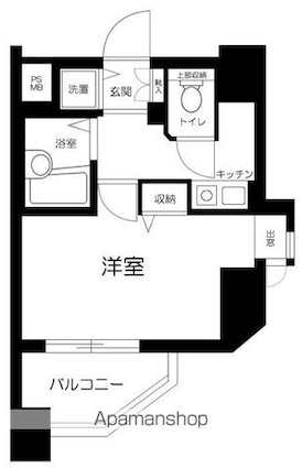 東京都目黒区大橋１丁目[1K/17.94m2]の間取図