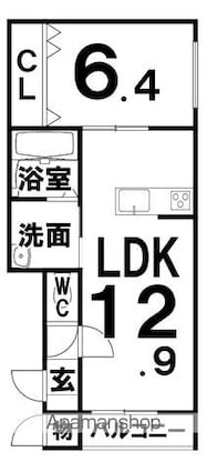 ｆｆ（フォルテッシモ）[1LDK/44.32m2]の間取図