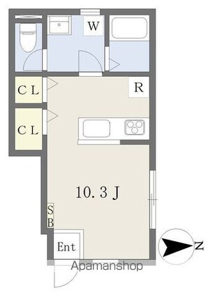 Ｌｕｎａ　Ｂｉａｎｃａ　Ｄｏｉｄａ[1R/29.81m2]の間取図