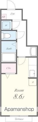 滋賀県大津市北大路１丁目[1R/25.67m2]の間取図