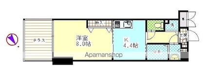 東京都世田谷区桜丘３丁目[1K/28.44m2]の間取図