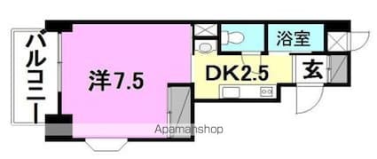イシマルアークビル[1K/22.8m2]の間取図