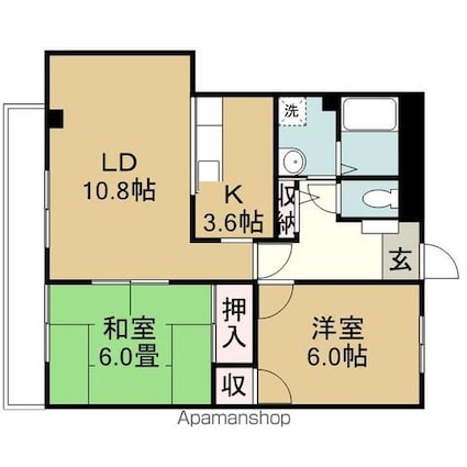 フォブール山方[2LDK/59.71m2]の間取図