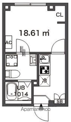 東京都杉並区方南１丁目[1K/18.16m2]の間取図