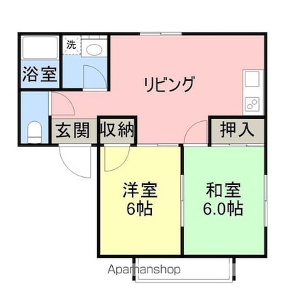 つちやハイツＡ[2DK/47.02m2]の間取図