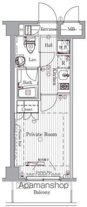 東京都豊島区西池袋４丁目[1K/22.33m2]の間取図