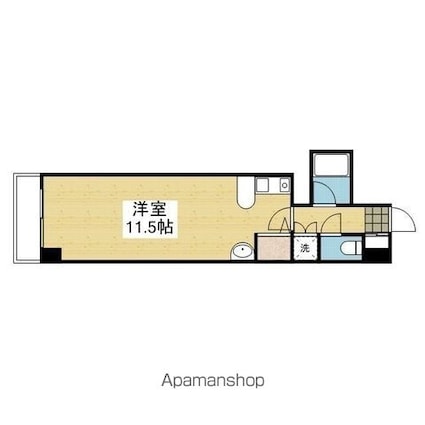 カサグランデ北久米[1R/29.7m2]の間取図
