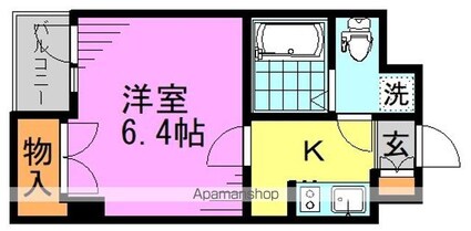 東京都杉並区和田３丁目[1K/22.12m2]の間取図
