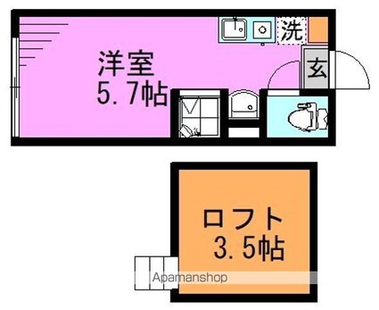 （仮称）若宮二丁目③[1R/12.1m2]の間取図