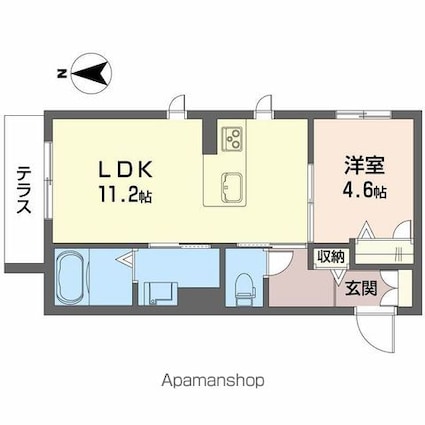 シャーメゾン山吹丁[1LDK/39.02m2]の間取図