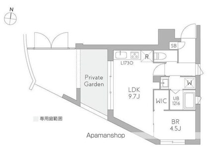 ＧｒａｎＤｕｏｋｙｏｄｏ１９[1LDK/33.72m2]の間取図