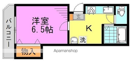 東京都中野区本町６丁目[1K/23m2]の間取図