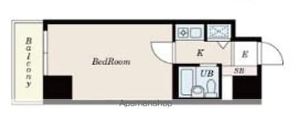 ＳーＦＯＲＴ錦糸町[1K/20.19m2]の間取図