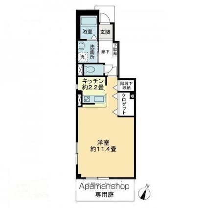 アヴァンセ田村[1K/37.07m2]の間取図
