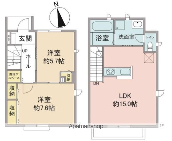 【日野市日野本町のテラスの間取り】