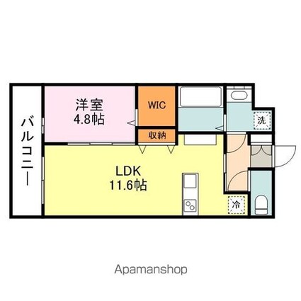 ザ・コモド草戸[1LDK/41.86m2]の間取図