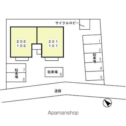 フォレスト・コート　Ａ[2LDK/55.44m2]の配置図