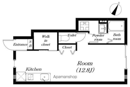 メゾンドアンジュ　Ａ棟[1R/34m2]の間取図