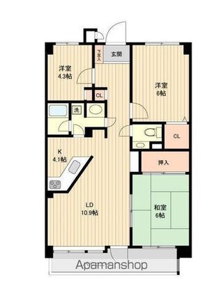 エスポワール八柱[3LDK/66.26m2]の間取図