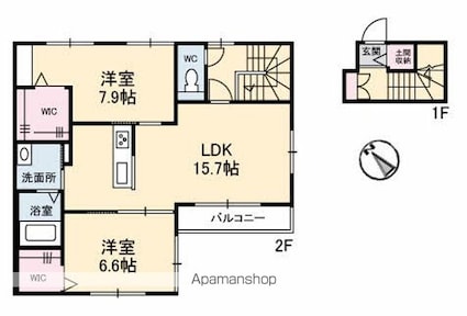 ジャルダンⅡ[2LDK/76.32m2]の間取図