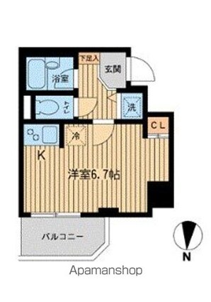 ジョイシティ住吉Ⅱ[1R/20.57m2]の間取図