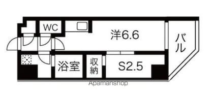 シーズンフラッツ蔵前清澄通り[1R/25.97m2]の間取図