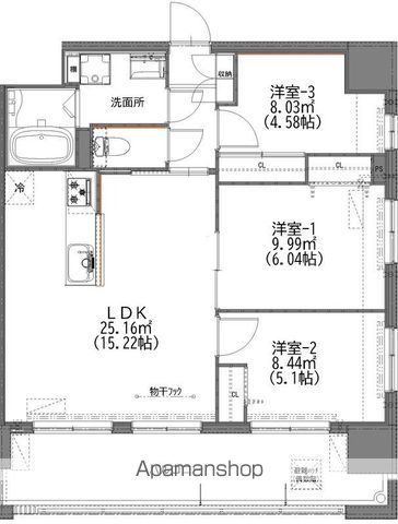 日野市新町のマンションの間取り