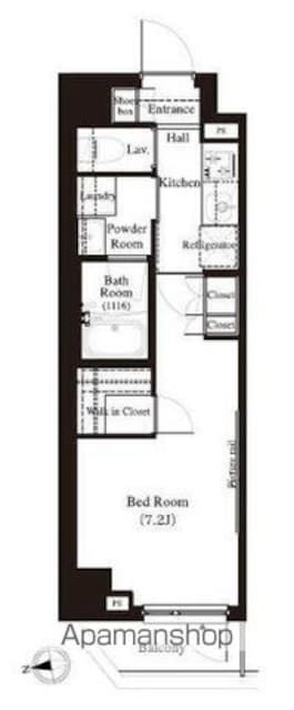 アーバンパーク江古田の森[1K/25.52m2]の間取図