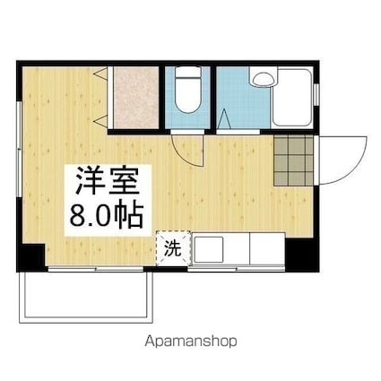 ラフィーネ石手[1R/19.7m2]の間取図