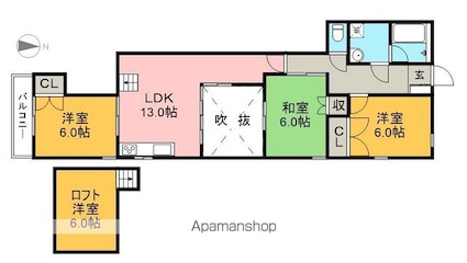 パレ・ド・バレーヌ[3LDK/80.39m2]の間取図
