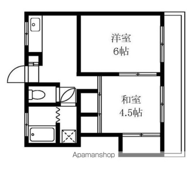 中丸ハウス[2K/36.7m2]の間取図