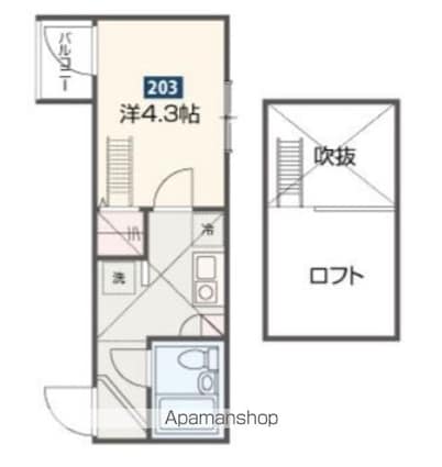 ＭＥＬＤＩＡ浅草[1K/18.79m2]の間取図