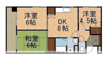 東京都立川市富士見町４丁目[3DK/53.65m2]の間取図