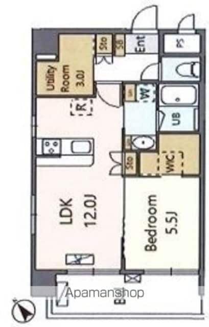 アルブルちとせ尾久駅前[1LDK/48.45m2]の間取図