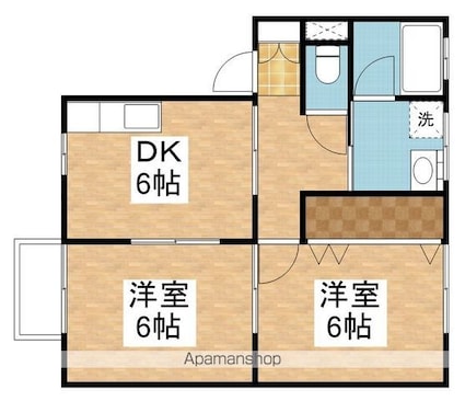 オーディアス[2DK/44.71m2]の間取図