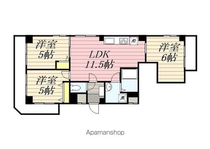 ガーネットコートⅡ[3LDK/54.72m2]の間取図