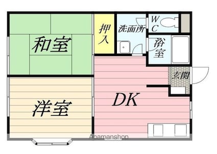 クール・ブリーズ[2DK/42.23m2]の間取図
