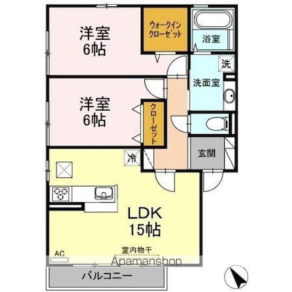 エトワール　三浦[2LDK/68.25m2]の間取図