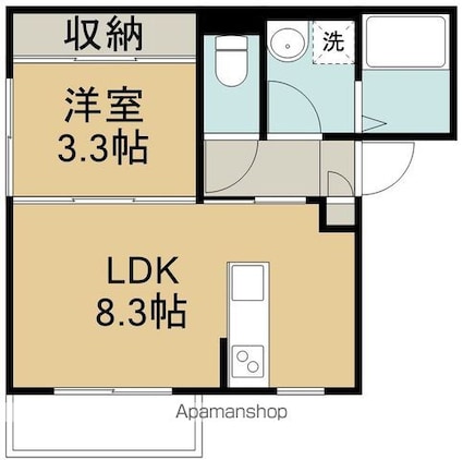 仮）ＢＡＵ銀杏町２号棟[1LDK/29.52m2]の間取図