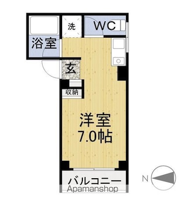 手寄レジデンス[1R/17.7m2]の間取図