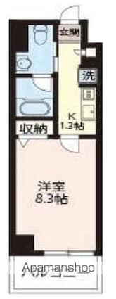 エスティメゾン三軒茶屋Ⅱ[1K/26.43m2]の間取図