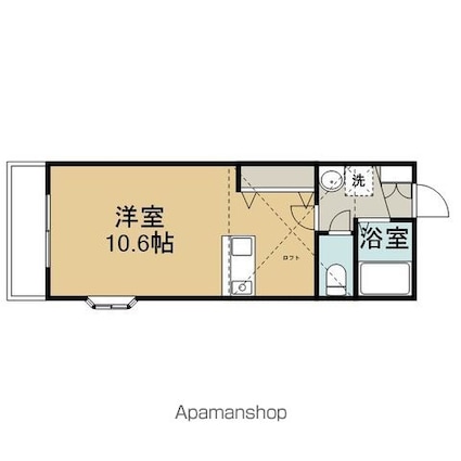 ブランシェ・ドミール[1R/25.06m2]の間取図