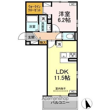 ヴィラＨ＆Ｈ[1LDK/42.93m2]の間取図