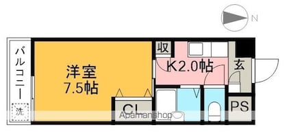 コートクレソン２１[1K/21.2m2]の間取図