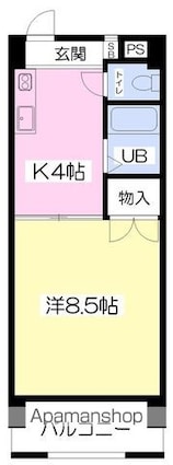 ｓｅｌｅコート１番館[1K/27m2]の間取図