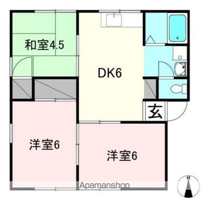 メルベーユ山西[3DK/48.1m2]の間取図